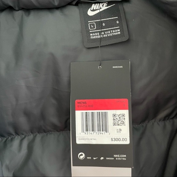 Nike Mens NSW Down Fill Parka Jacket Hooded Size L Black - Picture 8 of 14